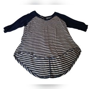 Asymmetrical 3/4 sleeve with fringe sleeves